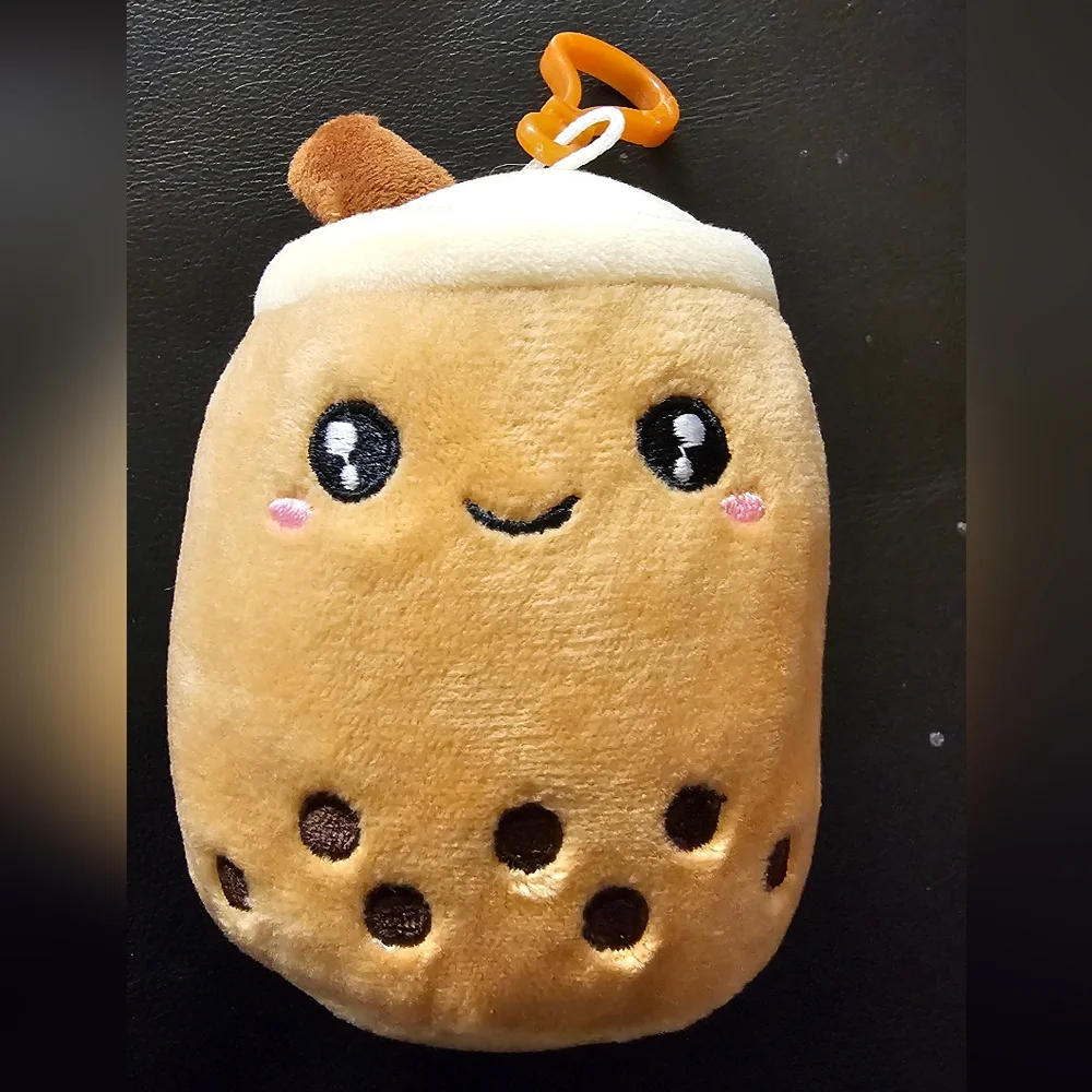 Cute Brown Sugar Bubble Tea Plush Keychain Purse Charm New without Tags - Picture 3 of 5